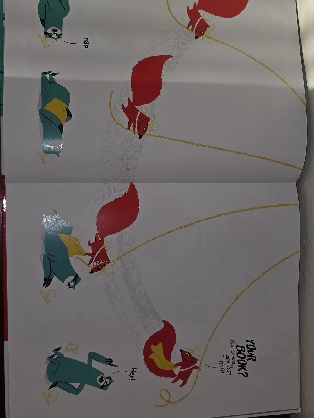My Book (Not Yours) Illustrated Hardcover - Teal Sloth with Red Fox